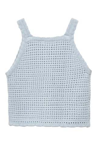 Top maille boutons - Bleu clair