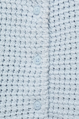 Top maille boutons - Bleu clair