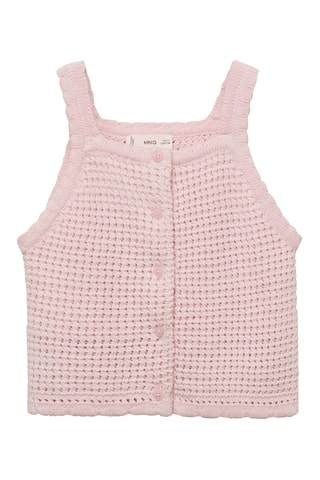 Top maille boutons - Bleu clair