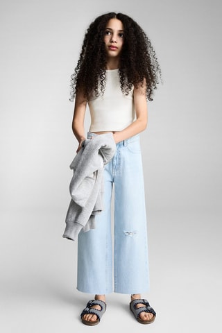 Crop top maille - Blanc cassé