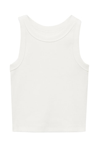 Crop top maille - Blanc cassé