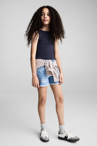 Crop top maille - Blanc cassé