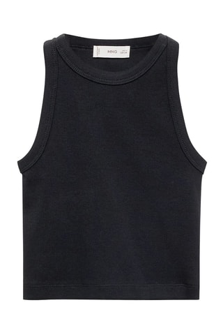 Crop top maille - Blanc cassé