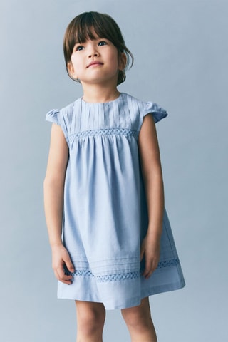 Robe détails brodés - Bleu clair