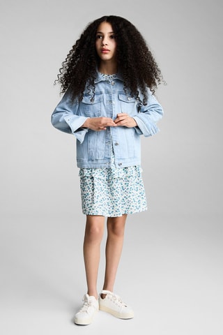 Robe fleurs volant - Blanc cassé