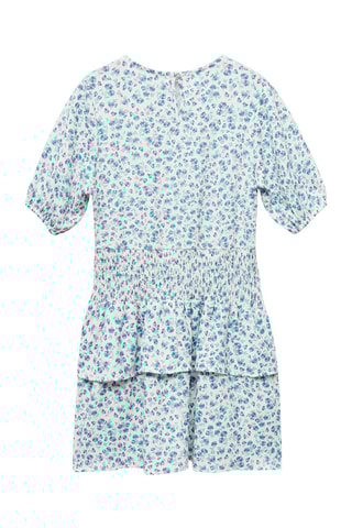 Robe fleurs volant - Blanc cassé