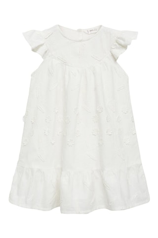 Robe brodée fleurs - Blanc