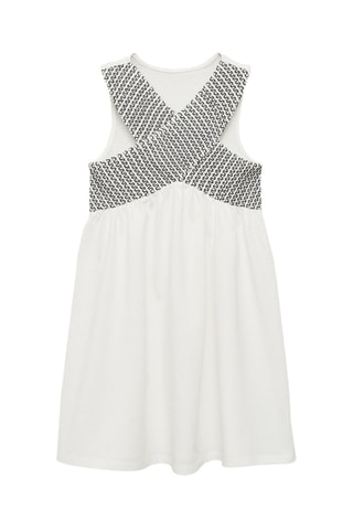 Robe cache-coeur brodée - Blanc cassé