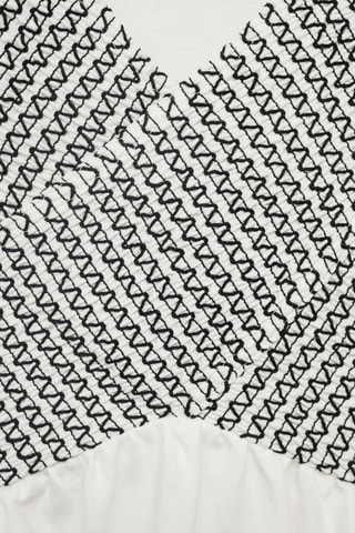 Robe cache-coeur brodée - Blanc cassé