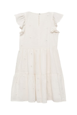 Robe coton à pois - Blanc cassé