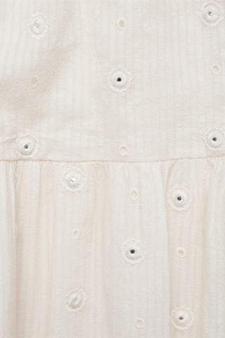 Robe coton à pois - Blanc cassé