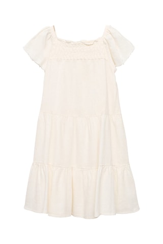 Robe lin volantée - Blanc