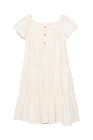 Robe lin volantée - Blanc