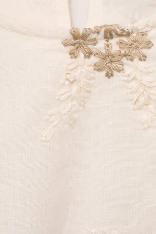 Robe courte détail brodé - Blanc cassé