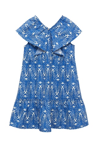 Robe imprimée manche volant - Bleu