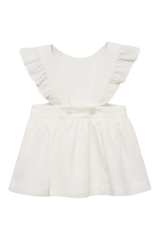 Robe lin volantée - Blanc cassé