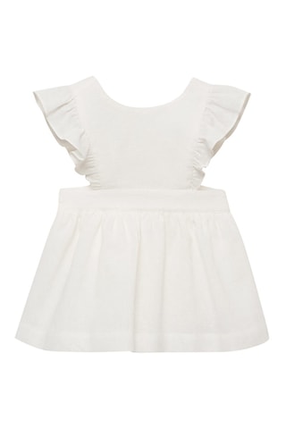 Robe lin volantée - Blanc cassé