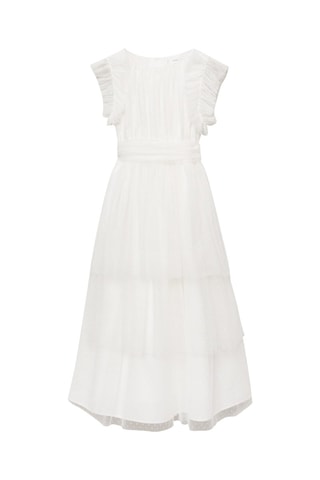 Robe plumetis volants - Blanc