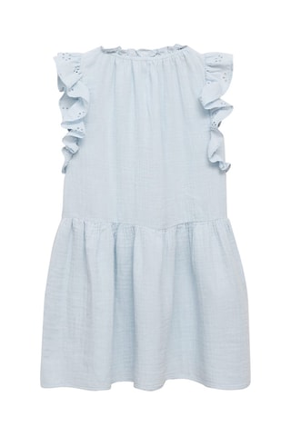 Robe brodée à volants - Bleu clair