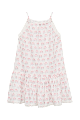 Robe bretelles broderie florale - Blanc