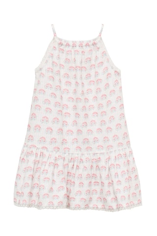 Robe bretelles broderie florale - Blanc