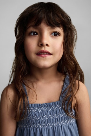 Robe jean col Claudine - Bleu