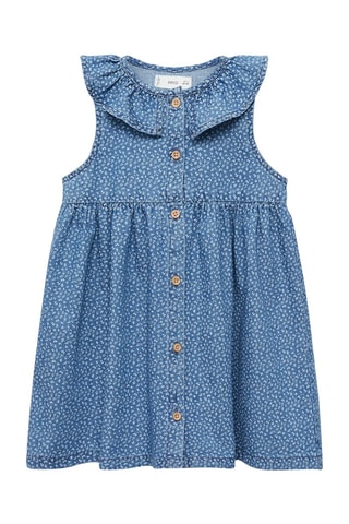 Robe jean col Claudine - Bleu