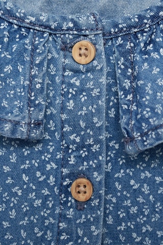 Robe jean col Claudine - Bleu