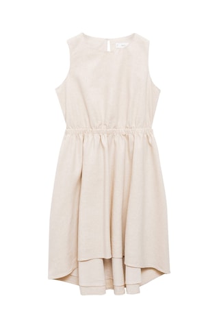 Robe lin détail froncé - Gris clair