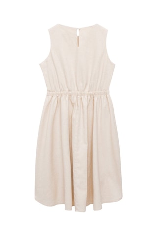 Robe lin détail froncé - Gris clair