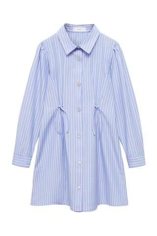 Robe chemisier à rayures - Bleu