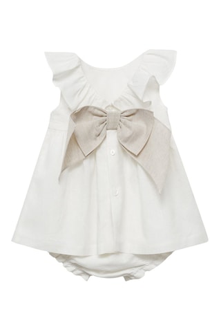 Robe et culotte lin noeud - Blanc cassé