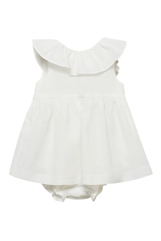 Robe et culotte lin noeud - Blanc cassé