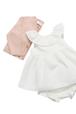 Robe et culotte lin noeud - Blanc cassé