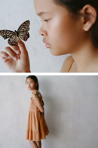 Robe crochet - Orange