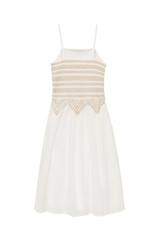 Robe midi brodée - Blanc