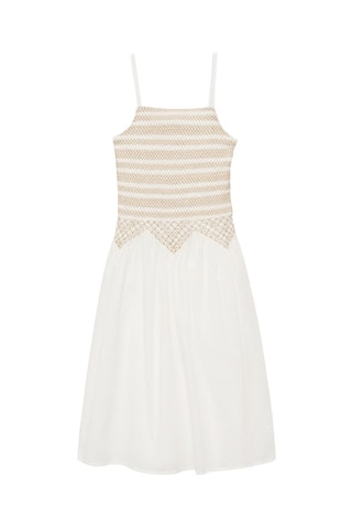 Robe midi brodée - Blanc