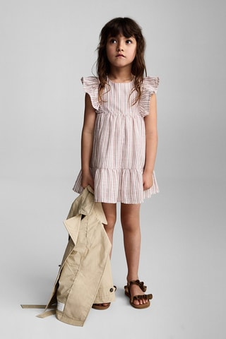 Robe rayures volants - Rouge