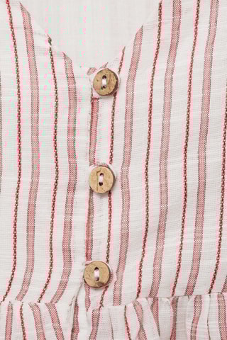 Robe rayures volants - Rouge