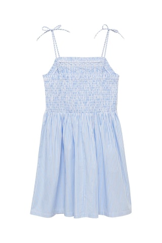 Robe froncée rayures - Bleu