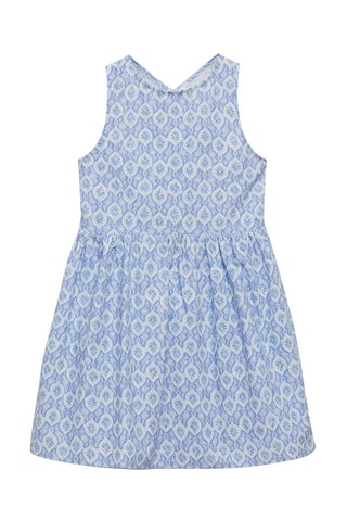 Robe imprimée volantée - Bleu