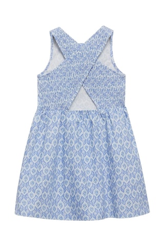 Robe imprimée volantée - Bleu