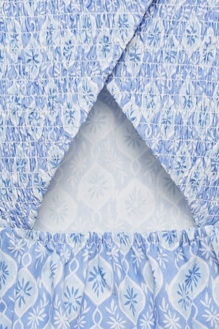 Robe imprimée volantée - Bleu