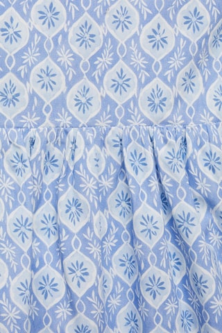 Robe imprimée volantée - Bleu