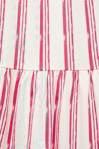 Robe coton à rayures - Blanc cassé