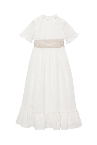 Robe lin volantée - Blanc