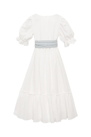 Robe lin volantée - Blanc