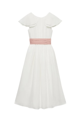 Robe texturée tissu plissé - Blanc