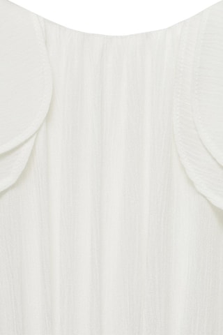 Robe texturée tissu plissé - Blanc