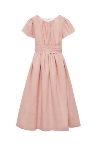 Robe lin ouverture dos - Rose